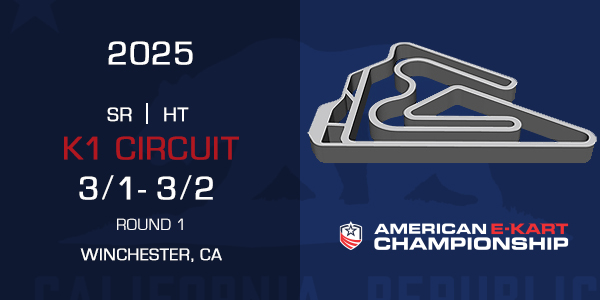 graphic showing k1 circuit track layout for round 1 with date of 3/1-3/2